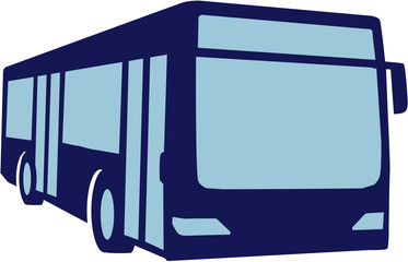 Blue public bus