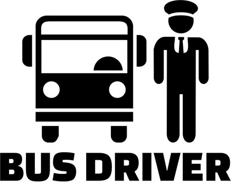 Bus driver word with pictogram