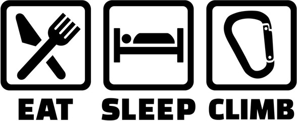Eat sleep climb icons.