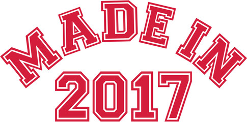 Made in 2017 college font
