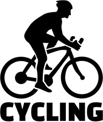 Obraz premium Cyclist with word Cycling