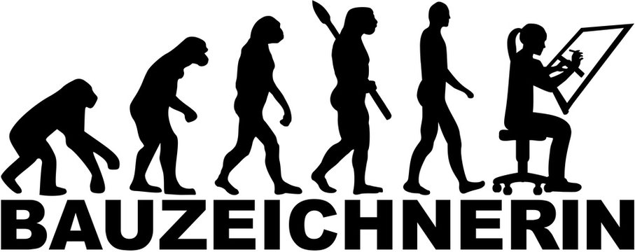 Draftsman evolution with german female job title