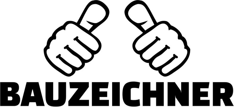 Draftsman with thumbs. German T-Shirt Design.
