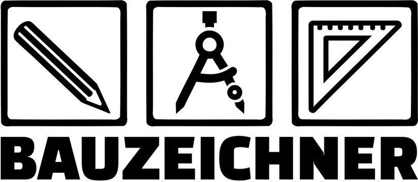 Draftsman equipment with german jobtitle