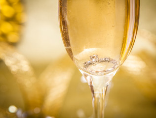 Engagement Ring In Champagne 