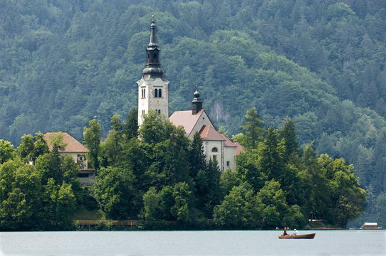 Lake Bled and St. Mary's Church of the Assumption, Slovenia