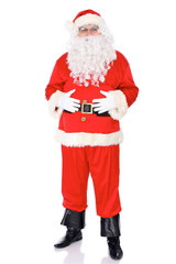 Santa Claus standing isolated on white background. Full length portrait