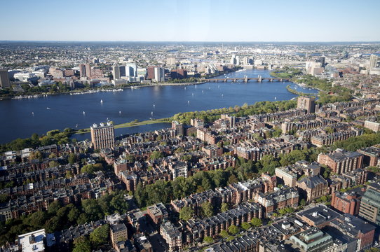 Aerial view of Boston from the Prudential Sky Walk, Boston, Massachusetts, New England