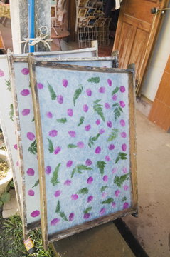 Making paper in village near Luang Prabang, Laos