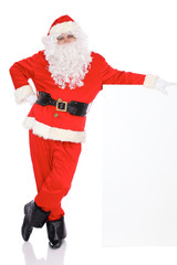 Santa Claus standing isolated on white background. Full length portrait