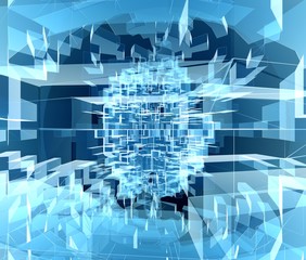 半透明な幾何学的な惑星のイメージ