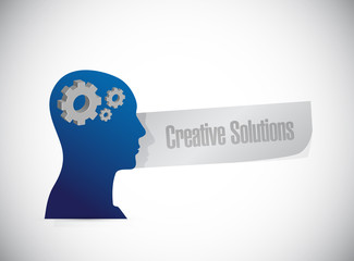creative solutions thinking brain sign concept