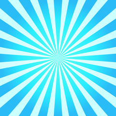Blue abstract sunburst background. Vector illustration.