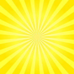 Yellow abstract sunburst background. Vector illustration.