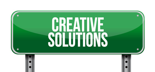 creative solutions road sign concept