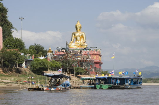 Huge Golden Buddha at Sop Ruak, Golden Triangle