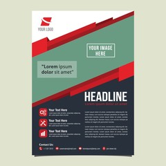 Brochure template design and flyer design template vector for corporate and business marketing. Modern pulication with geometri style. Layout in A4 size