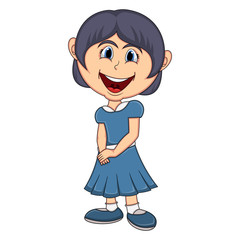 Obraz premium Piękna mała dziewczynka kreskówka