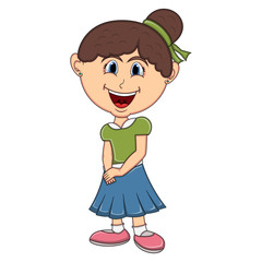 Beautiful little girl cartoon