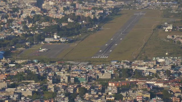 Plane takes off from the airport