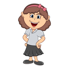 Beautiful little girl cartoon