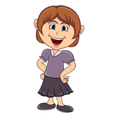 Beautiful little girl cartoon