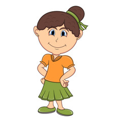 Beautiful little girl cartoon