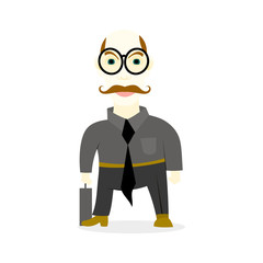 Businessman or manager. A man in  suit with  briefcase in his hand