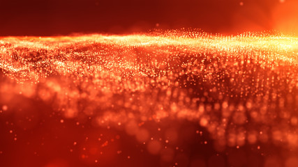 Fototapeta na wymiar Red Sparkling particles Festive Background