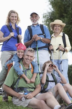 Portrait Of A Happy Three Generation Family Hiking Together