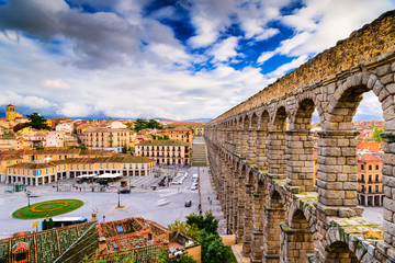 Segovia Spain Aqueduct - obrazy, fototapety, plakaty