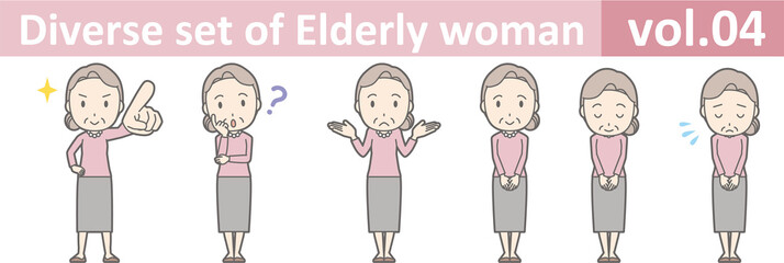 Diverse set of elderly woman , EPS10 vector format vol.04