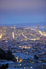 San Francisco lit up at night