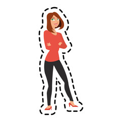 Woman cartoon icon. Girl female avatar person people and human theme. Isolated design. Vector illustration