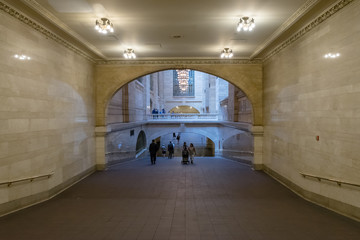 Fototapeta premium Group of people walking in a subway station