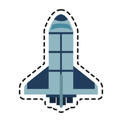 Rocket icon. Spaceship aircraft start up and shuttle theme. Isolated design. Vector illustration