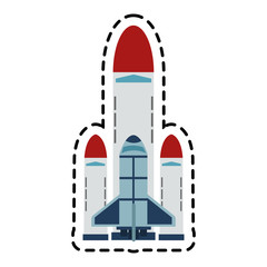 Obraz premium Rocket icon. Spaceship aircraft start up and shuttle theme. Isolated design. Vector illustration