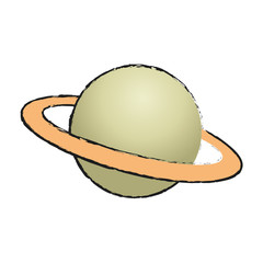 Planet icon. Space science orbiting and exploration theme. Isolated design. Vector illustration