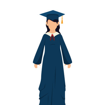student graduation uniform icon vector illustration design