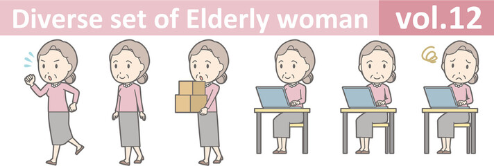 Diverse set of elderly woman , EPS10 vector format vol.12
