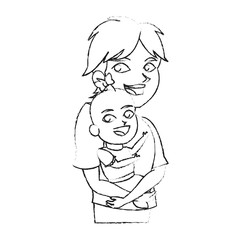 Baby and brother cartoon icon. Child kid little small and infant theme. Isolated design. Vector illustration