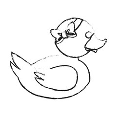 Toy duck cartoon icon. Childhood play cute and game theme. Isolated design. Vector illustration