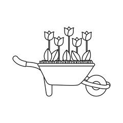 Beautiful flower gardening icon vector illustration graphic design