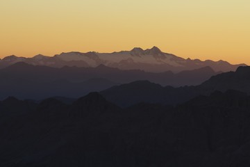 Grossglockner (Austria) seen from Marmolada Summit  Italy  Dolomites