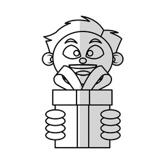 Gift and boy icon. Present holiday celebration and surprise theme. Isolated design. Vector illustration