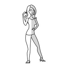 Woman cartoon icon. Girl female avatar person people and human theme. Isolated design. Vector illustration