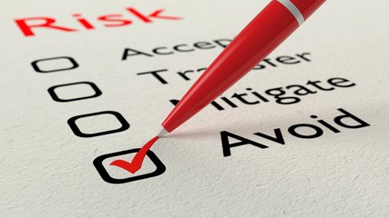 Risk checklist avoid choice tickmark