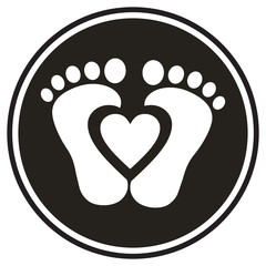 Baby feet black background