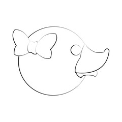 Toy duck cartoon icon. Childhood play cute and game theme. Isolated design. Vector illustration