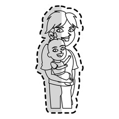 Baby and brother cartoon icon. Child kid little small and infant theme. Isolated design. Vector illustration